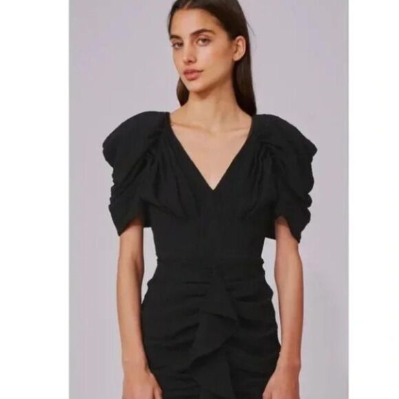 C/MEO Collective Soaked Black Mini Dress – Modern Romantic Rufflecore Medium - Picture 7 of 8